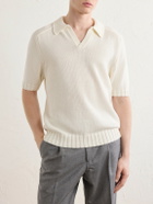 De Petrillo - Knitted Cotton Polo Shirt - Neutrals