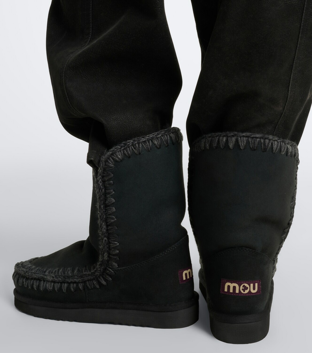 Mou 24 shearling-lined suede mid-calf boots