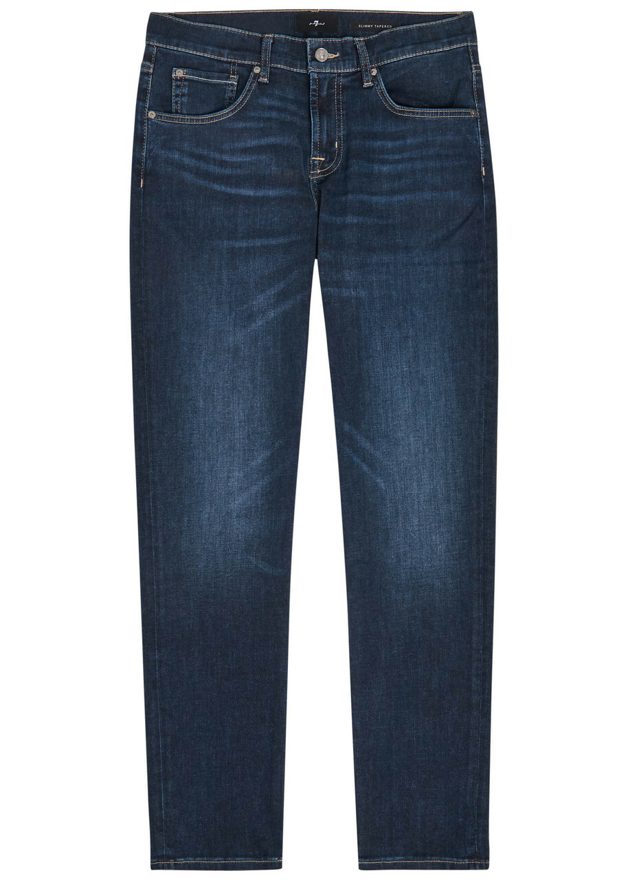 7 For All Mankind Slimmy Tapered-leg Jeans Dark Blue