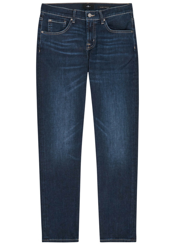 Photo: 7 For All Mankind Slimmy Tapered-leg Jeans Dark Blue
