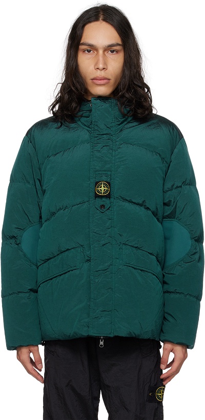 Photo: Stone Island Green Quilted Reversible Down Jacket