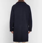 Brunello Cucinelli - Shearling-Trimmed Virgin Wool and Cashmere-Blend Coat - Men - Navy