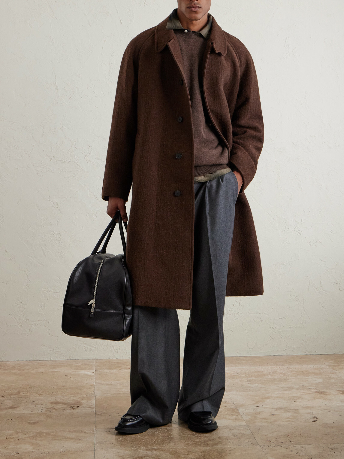 Kaptain Sunshine - Brushed-Cashmere Sweater - Brown