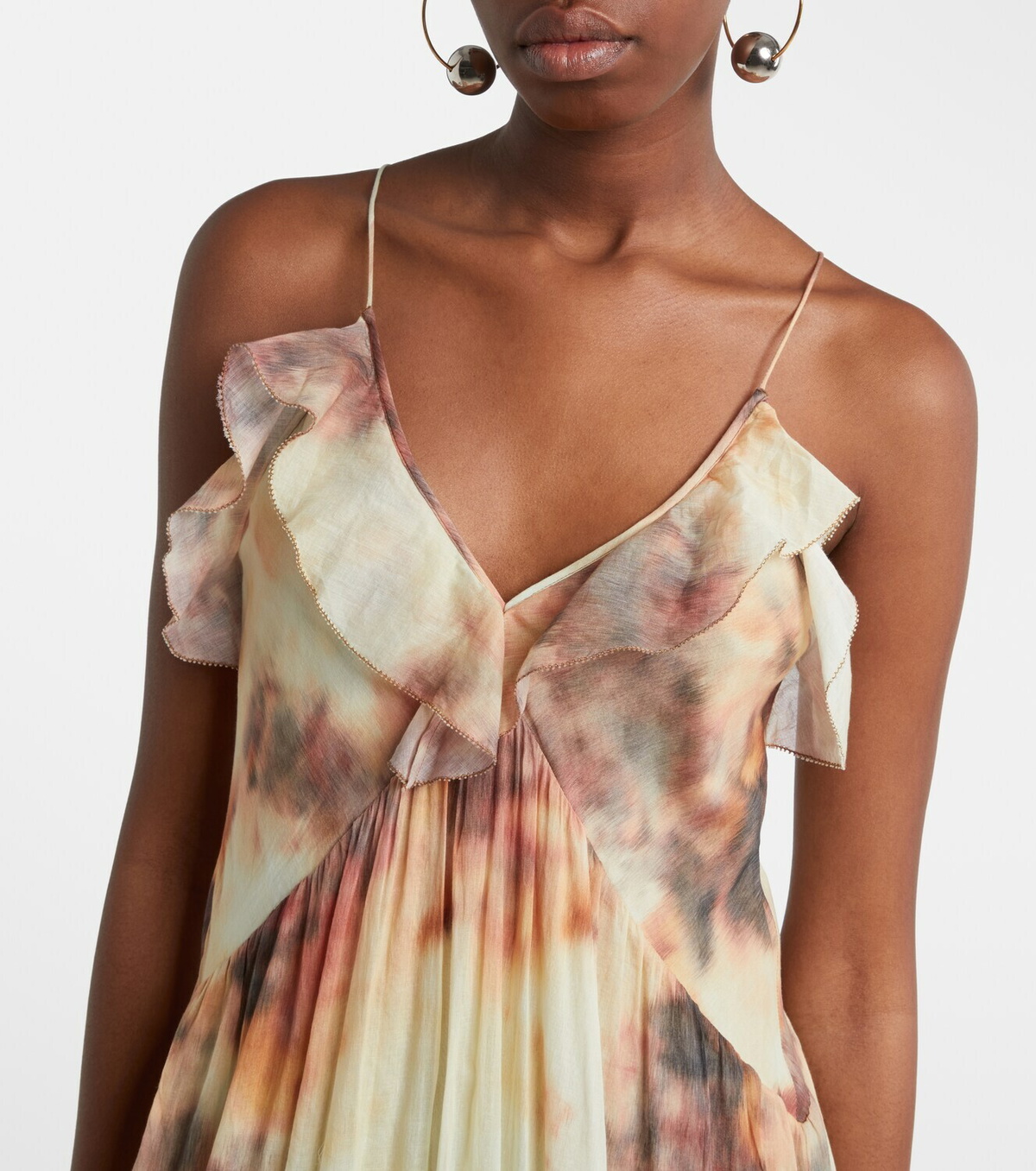Marant Etoile Printed cotton midi dress