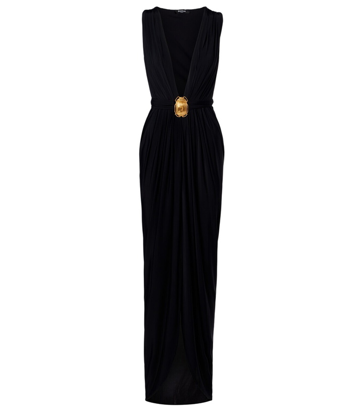 Photo: Balmain Embellished jersey maxi dress