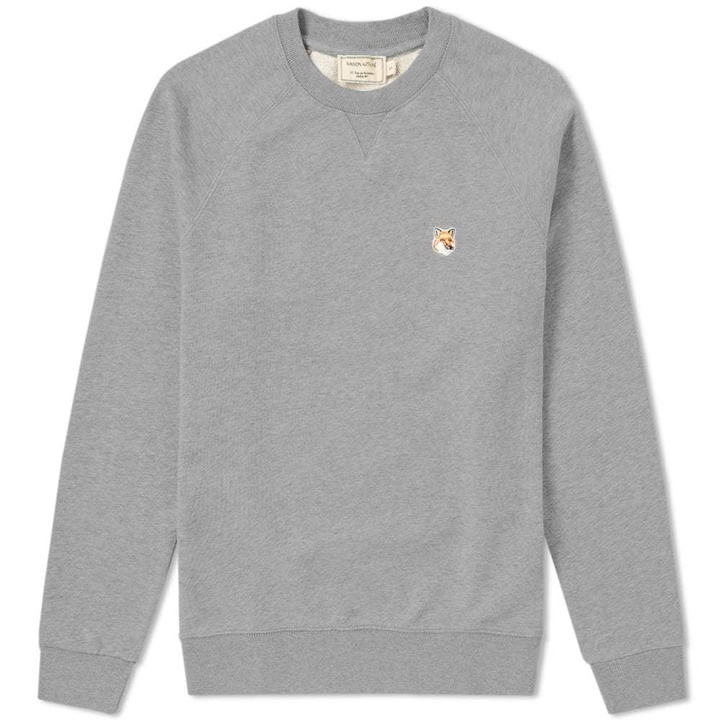 Photo: Maison Kitsun&eacute; Fox Head Patch Crew Sweat Grey Melange