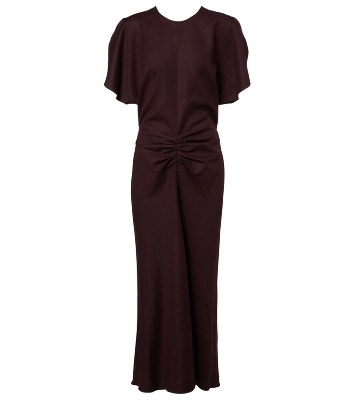 Photo: Victoria Beckham Bela gathered virgin wool midi dress