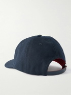 Christian Louboutin - Mooncrest Ivy Logo-Embroidered Leather-Trimmed Cotton-Canvas Cap - Blue