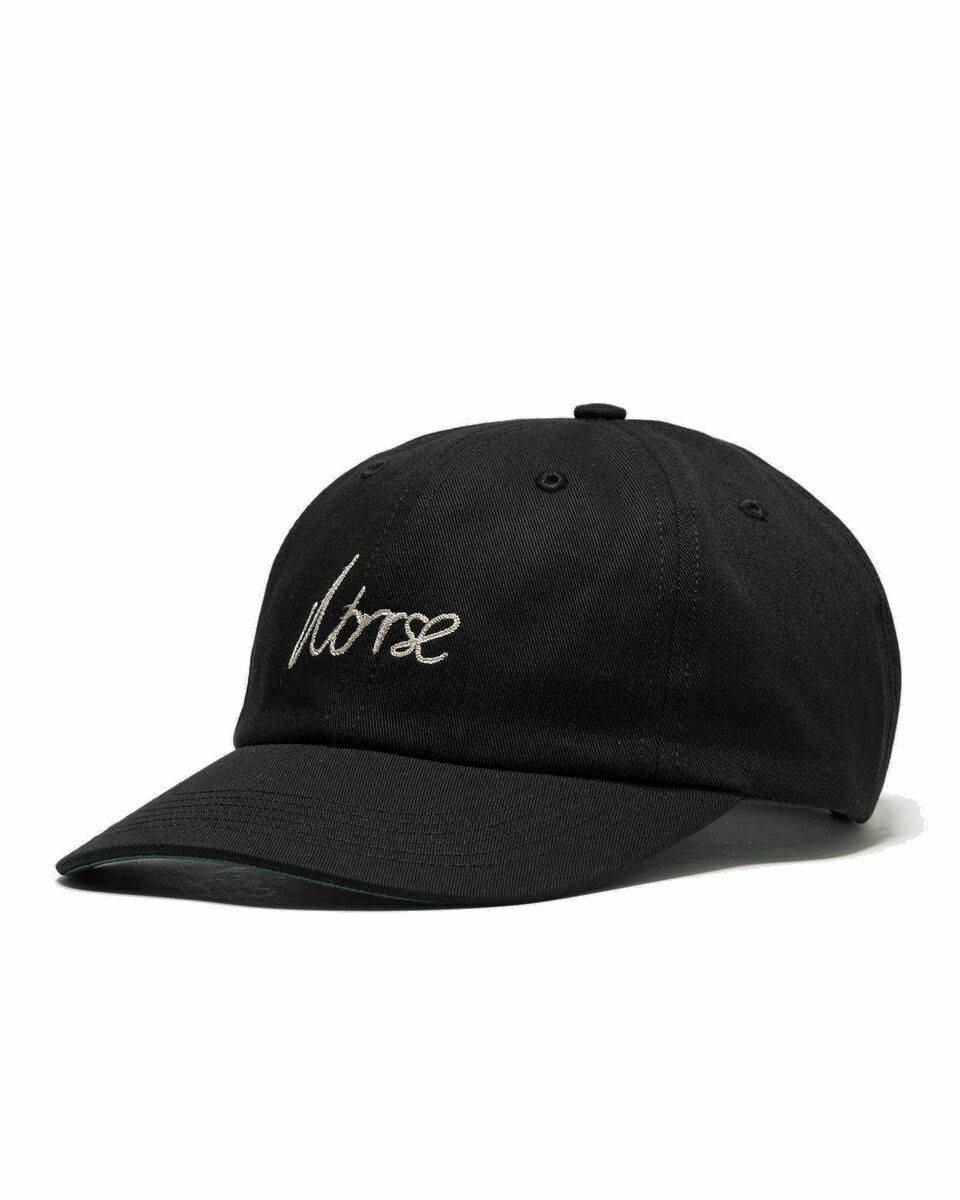 Photo: Norse Projects Chainstitch Logo Twill Cap Black - Mens - Caps