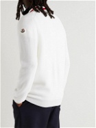 Moncler - Ribbed Virgin Wool Half-Zip Sweater - White