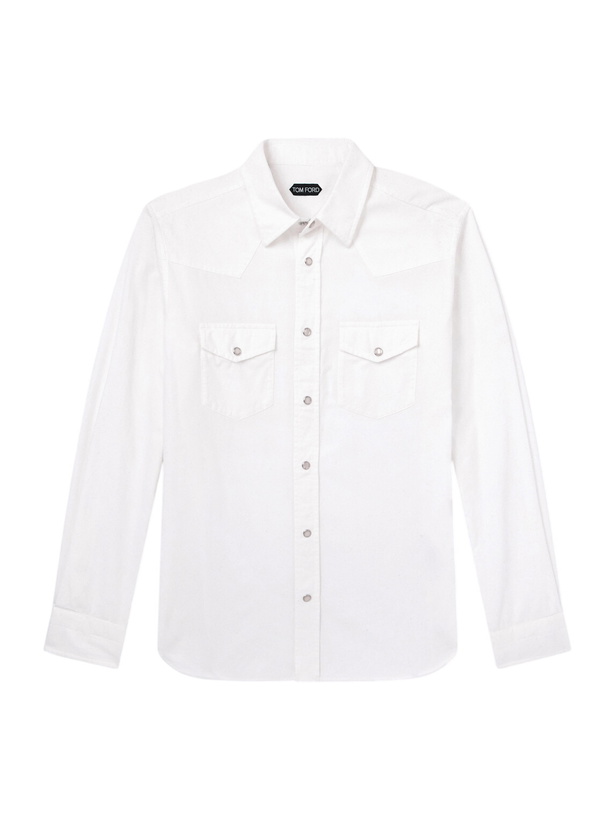 Photo: TOM FORD - Cotton-Corduroy Shirt - White