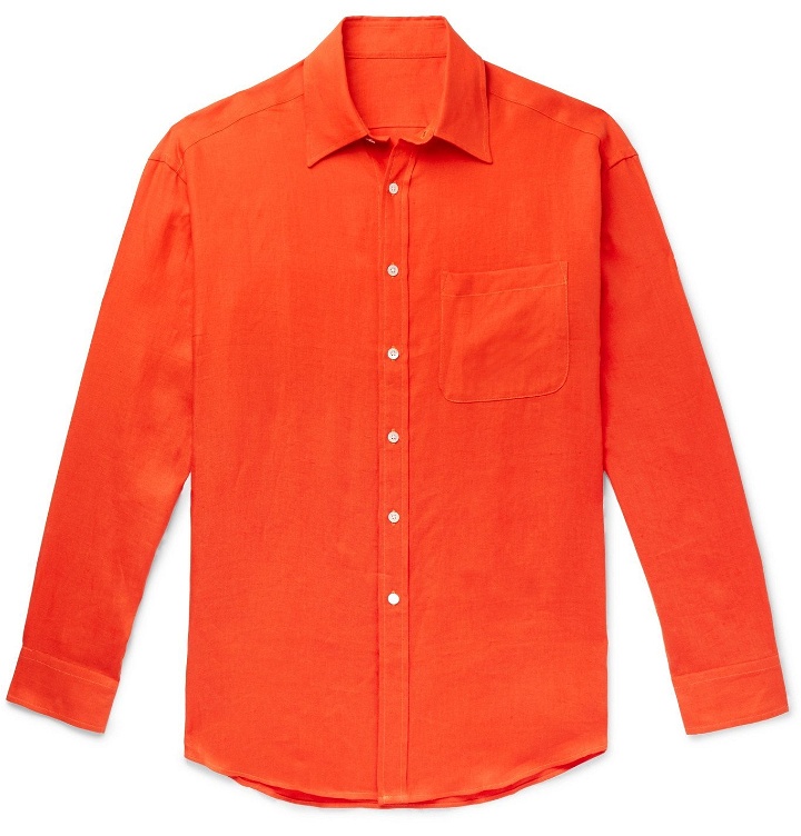 Photo: Anderson & Sheppard - Linen Shirt - Orange