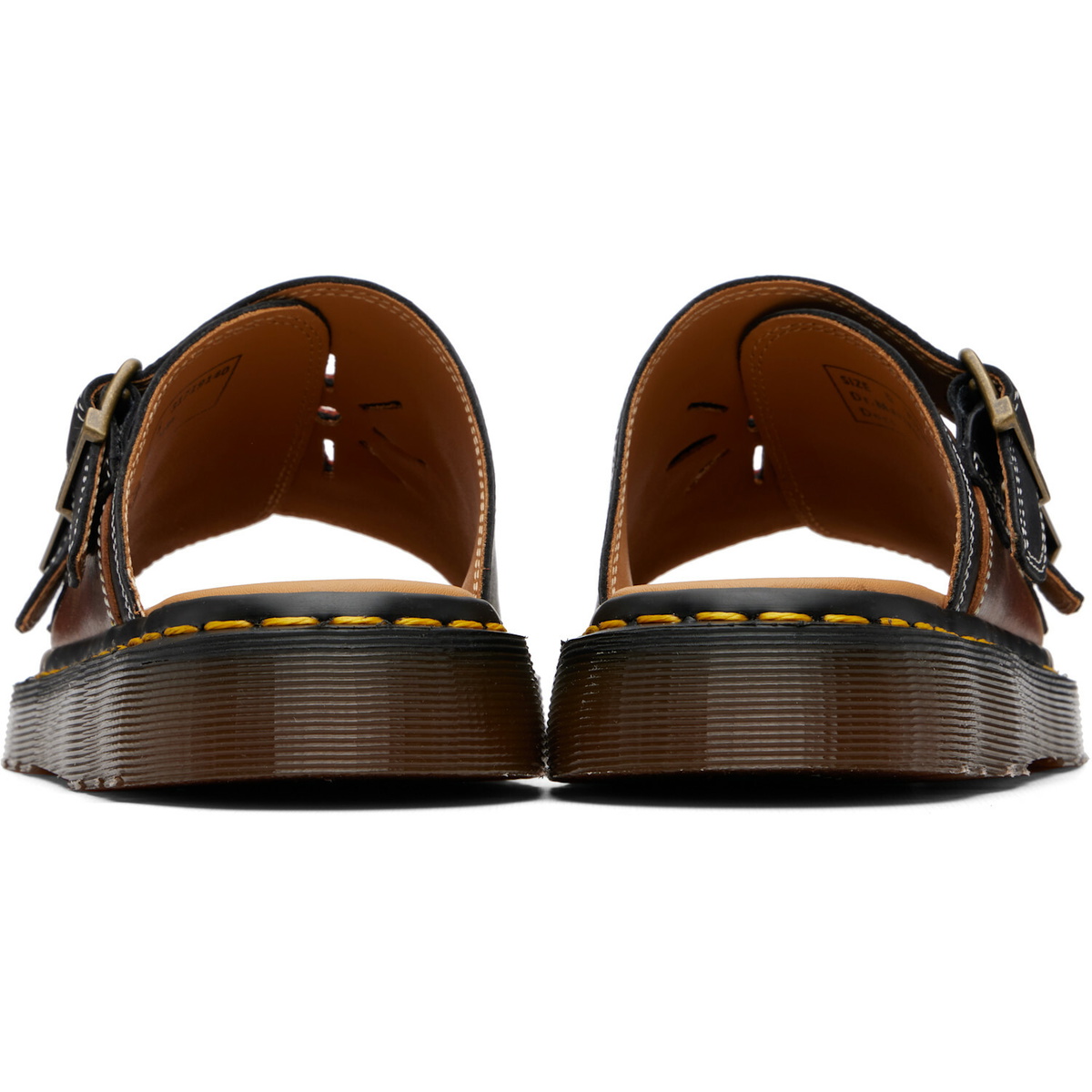 Dr. Martens Black Dayne 'Made In England' Applique Sandals