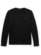 POLO RALPH LAUREN - Logo-Embroidered Cotton-Blend Jersey Sweatshirt - Black