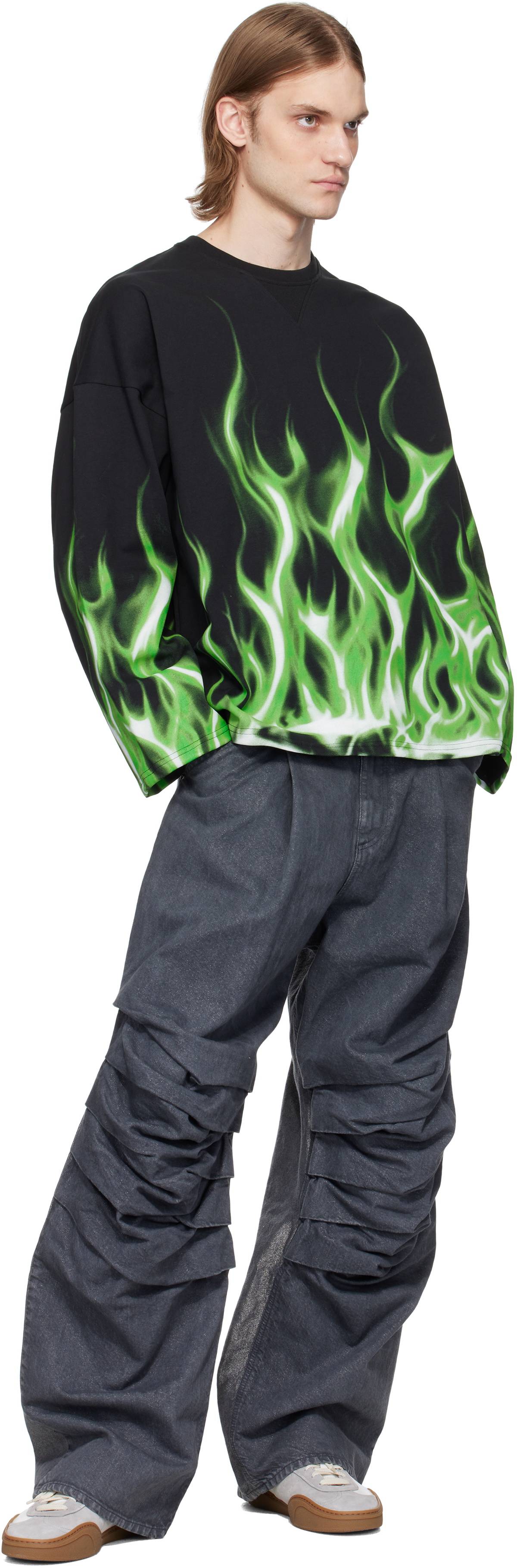 PDF Black 'La Flame' Long Sleeve T-shirt