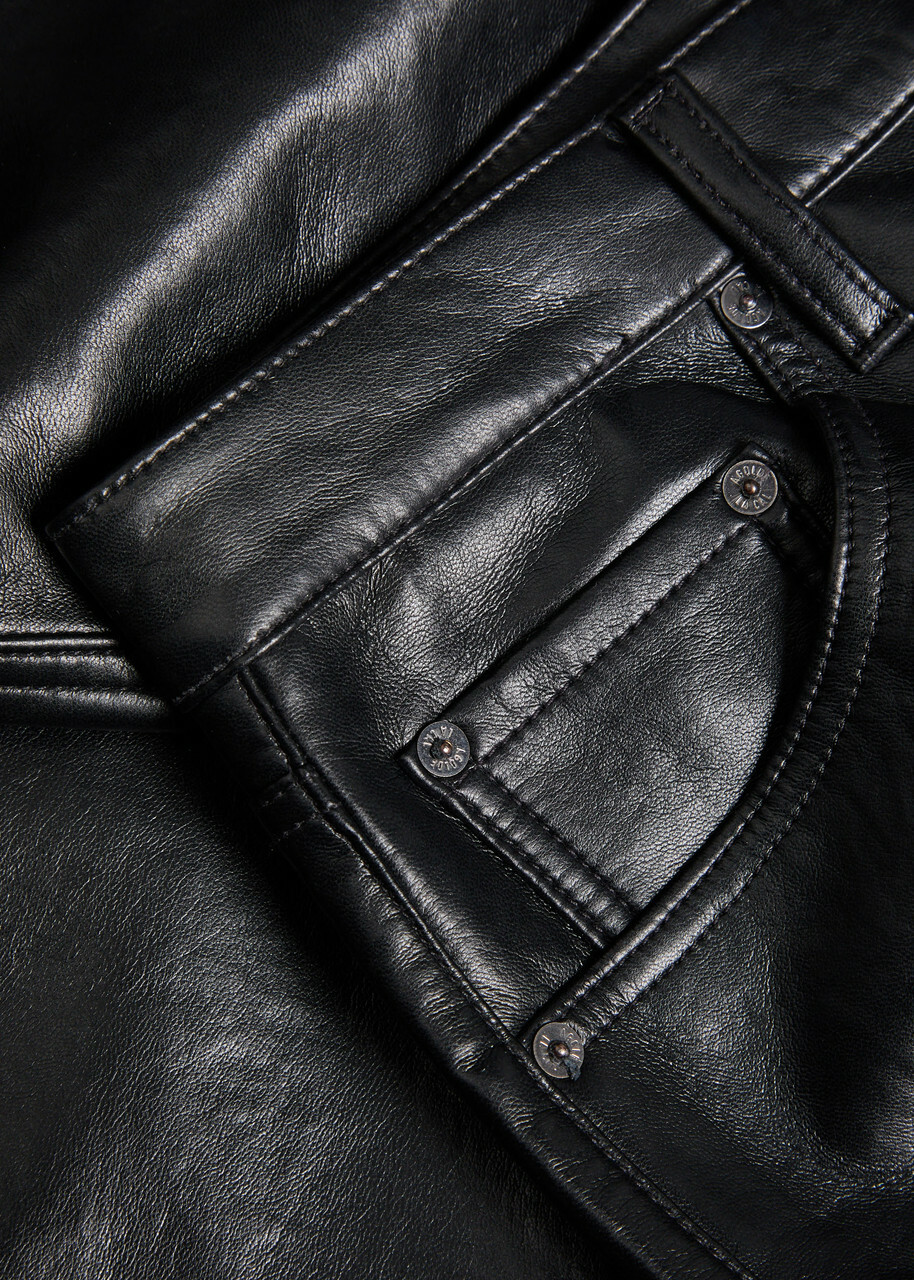 Agolde Kick Boot Bootcut Leather Trousers Black