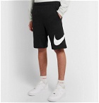 Nike - Sportswear Club Logo-Print Fleece-Back Jersey Drawstring Shorts - Black