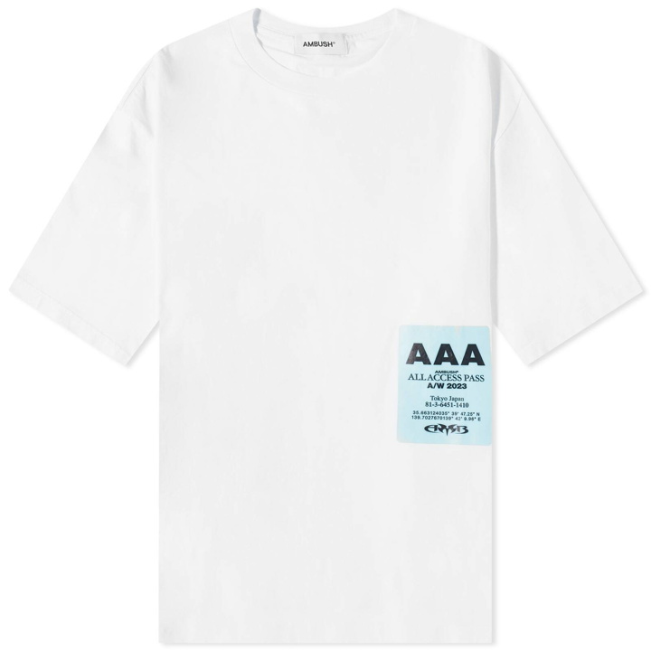 Photo: Ambush Men's Pass Graphic T-Shirt in White