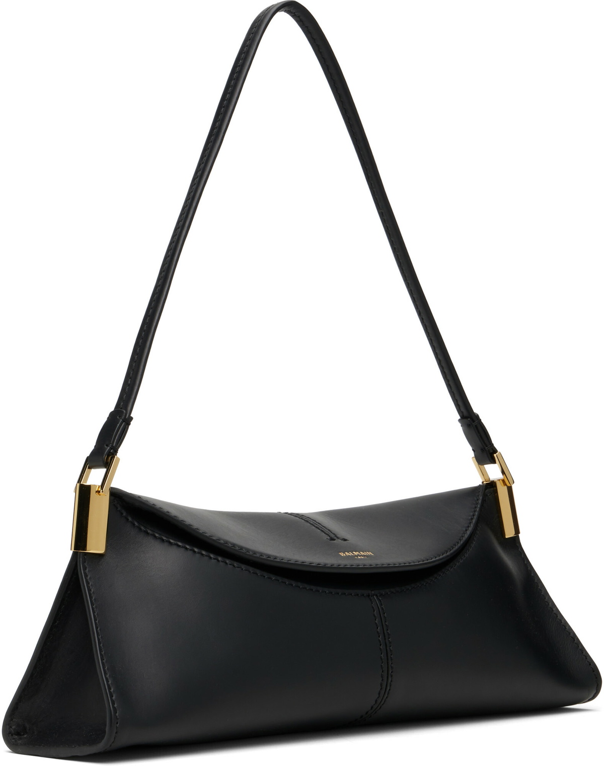 BALMAIN Black Small Smooth Leather '64-83' Bag