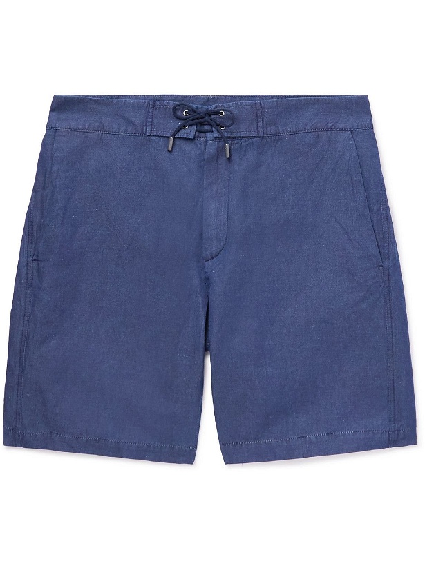 Photo: Sease - Sunset Straight-Leg Cotton and Hemp-Blend Drawstring Shorts - Blue