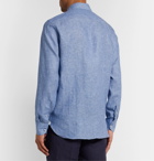 Loro Piana - Mélange Slub Linen Shirt - Blue