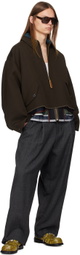 kolor Gray Wide Wool Trousers
