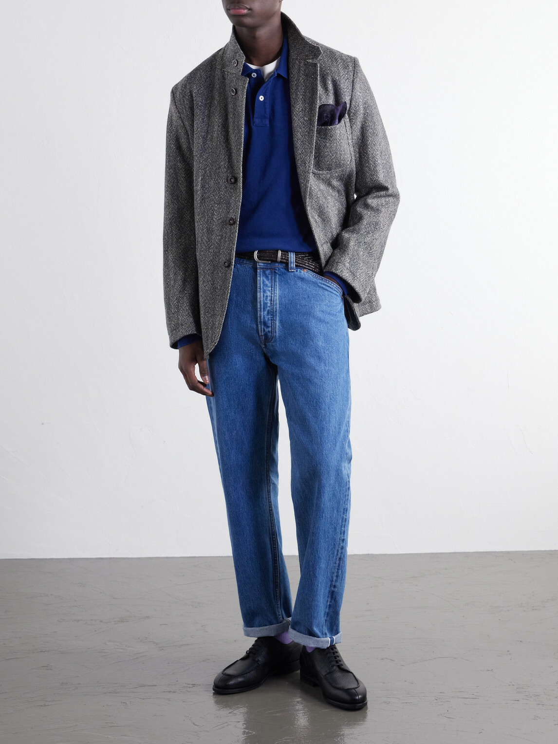Drake's - Indigo-Dyed Cotton-Piqué Polo Shirt - Blue