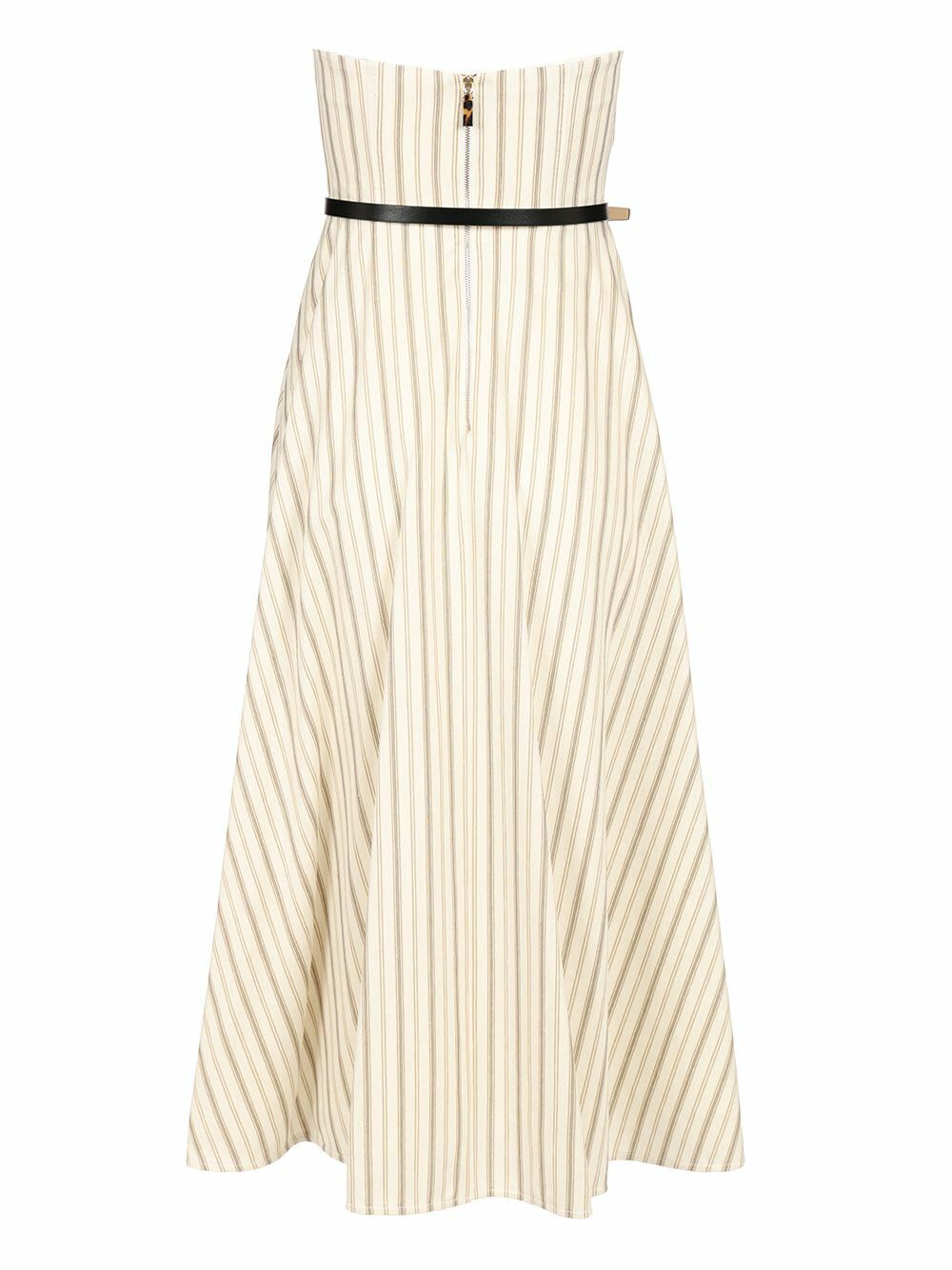 【Max Mara】Striped Cotton and Linen Bustier Dress Max Mara Striped Cotton And Linen Bustier Dress Max Mara