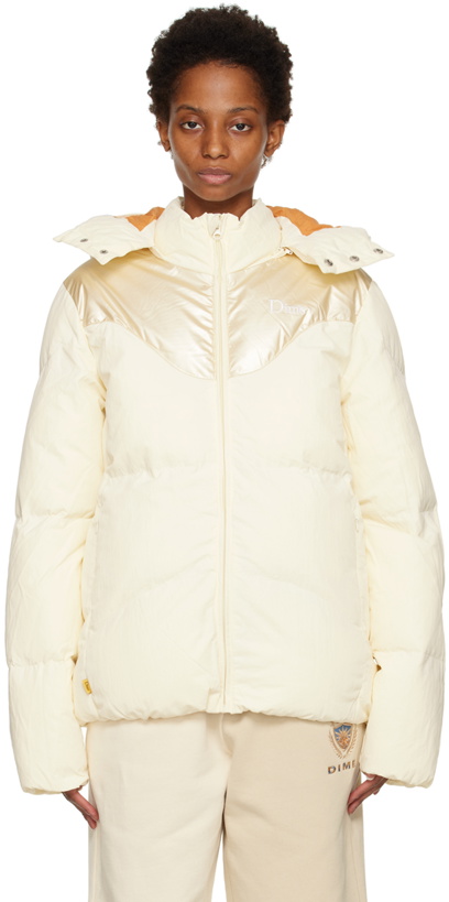 Photo: Dime Off-White Contrast Puffer Jacket