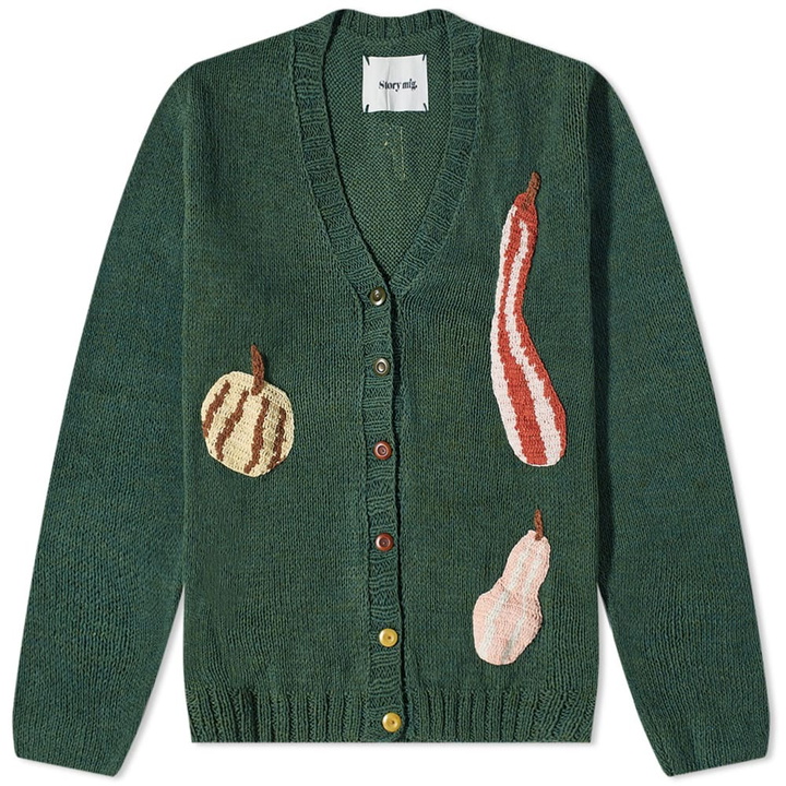 Photo: Story mfg. Men's Pumpkin King Twinsun Cardigan in Green Squash