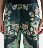 Roberto Cavalli Floral silk satin flared pants
