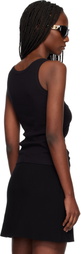 Versace Black Ribbed Stretch Cotton Tank Top