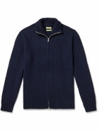 De Bonne Facture - Wool-Bouclé Zip-Up Sweater - Blue