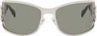 Blumarine Silver Metal Wraparound Sunglasses