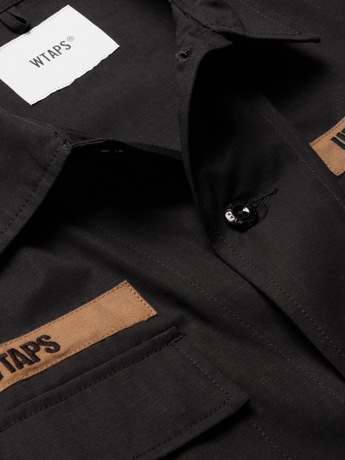 WTAPS - Appliquéd Printed Cotton-Ripstop Field Jacket - Black WTAPS