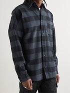 Palm Angels - Logo-Print Checked Cotton-Flannel Shirt - Black