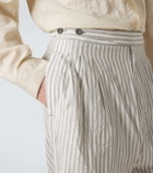 Zegna Striped silk straight pants