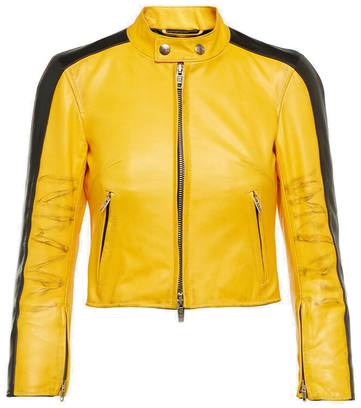 Photo: Balenciaga - Cropped leather jacket