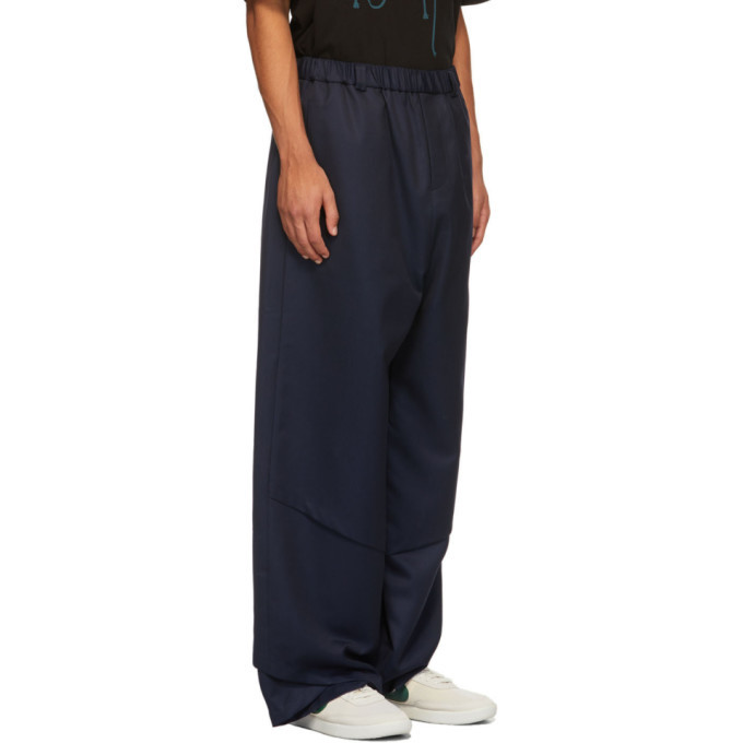 NAMESAKE Navy Spiral Slit Lamar Trousers NAMESAKE