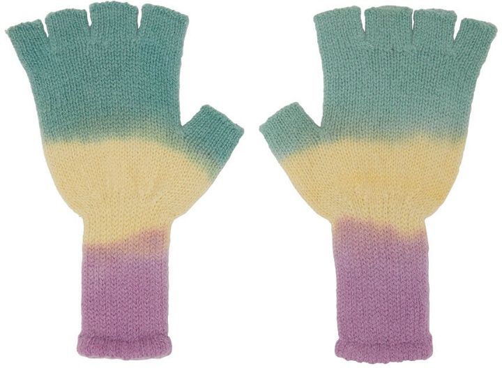 Photo: The Elder Statesman Multicolor Fingerless Gloves