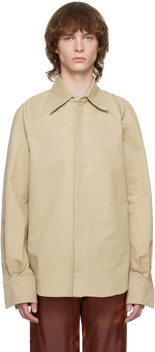 Bianca Saunders Beige Row Back Shirt Bianca Saunders