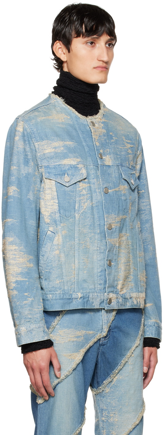 TAAKK Blue Distressed Denim Jacket TAAKK