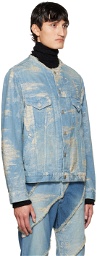 TAAKK Blue Distressed Denim Jacket