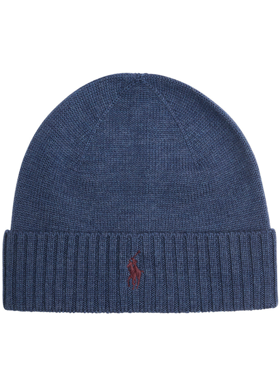 Polo Ralph Lauren Logo-embroidered Wool Beanie - Blue - One Size