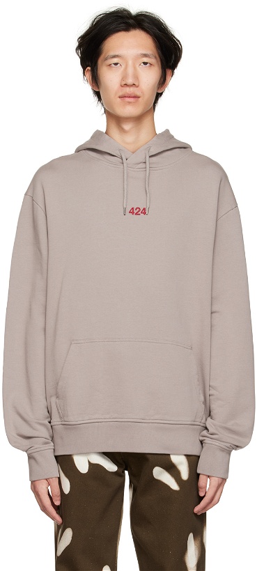 Photo: 424 Taupe Embroidered Hoodie
