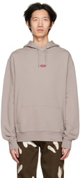 424 Taupe Embroidered Hoodie