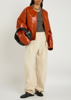 Entire Studios Arced Quilted Leather Jacket Copper