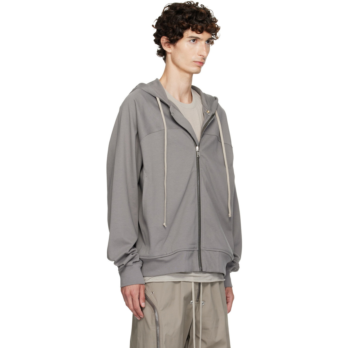 Rick Owens Gray Tower Windbreaker Hoodie