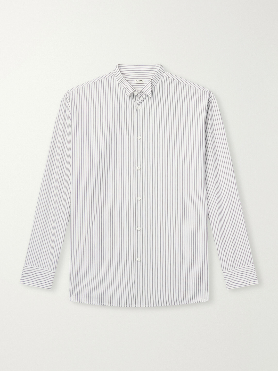 TOTEME - Striped Cotton-Poplin Shirt - White