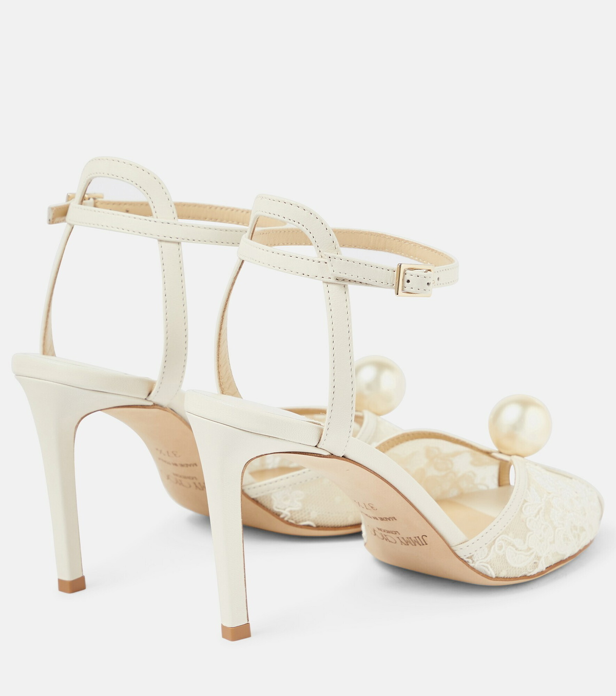 Jimmy Choo - Sacora 85 leather and lace sandals Jimmy Choo